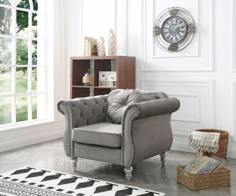 Stylish Dark Gray Transitional Chair