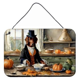 NEW Irish Setter Fall Kitchen Pumpkins Wall or Door Hanging Prints Aluminum Metal Sign Kitchen Wall Bar Bathroom Plaque Home Decor, 8HX12W, Multi