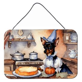NEW Miniature Pinscher Fall Kitchen Pumpkins Wall or Door Hanging Prints Aluminum Metal Sign Kitchen Wall Bar Bathroom Plaque Home Decor, 8HX12W