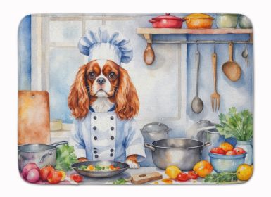 Cavalier Spaniel The Chef Memory Foam Kitchen Mat Machine Washable Anti-Fatigue Mat Cushion Comfort Bath Mat or Kitchen Rug
