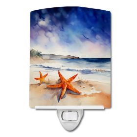 NEW Starfish Ceramic Night Light Compact, UL-Certified, Ideal for Bedroom, Bathroom, Nursery, Hallway, Kitchen, 6x4x3, Multicolor