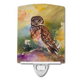 NEW Burrowing Owl Ceramic Night Light Compact, UL-Certified, Ideal for Bedroom, Bathroom, Nursery, Hallway, Kitchen, 6x4x3, Multicolor