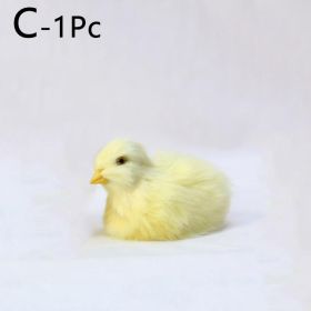 1pc Simulated Little Chick Figurine Lifelike Chicken Figurines Animal Figurine Realistic Chicken Photography Props Easter Supplies Easter Toy (Style: 03)