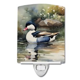 NEW Bufflehead Ceramic Night Light Compact, UL-Certified, Ideal for Bedroom, Bathroom, Nursery, Hallway, Kitchen, 6x4x3, Multicolor (Default: Default)