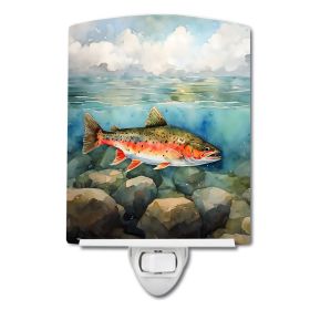 NEW Brook Trout Ceramic Night Light Compact, UL-Certified, Ideal for Bedroom, Bathroom, Nursery, Hallway, Kitchen, 6x4x3, Multicolor (Default: Default)