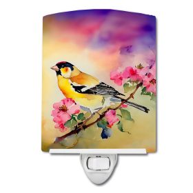 NEW Goldfinch Ceramic Night Light Compact, UL-Certified, Ideal for Bedroom, Bathroom, Nursery, Hallway, Kitchen, 6x4x3, Multicolor (Default: Default)